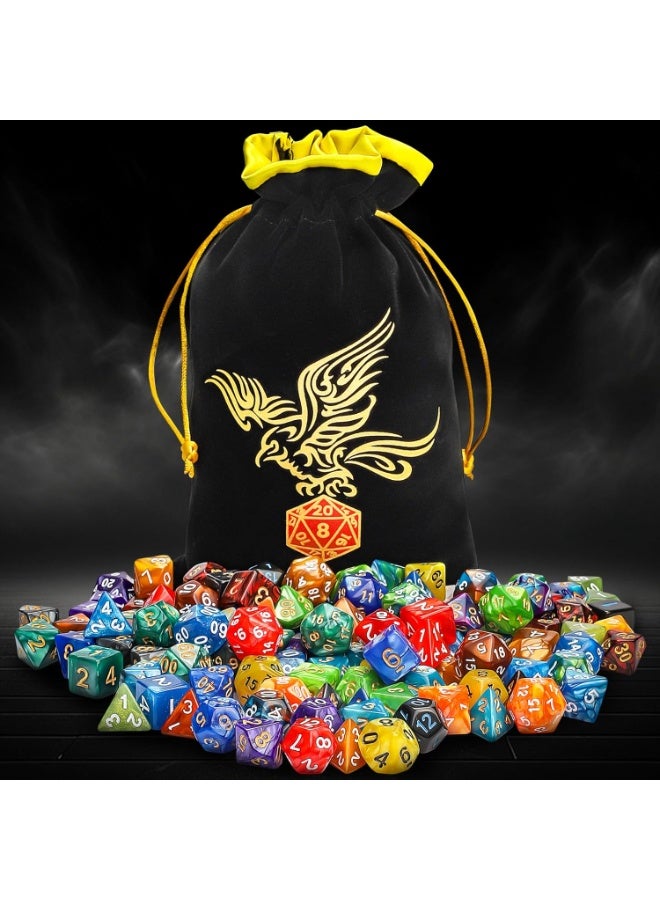 QMay DND Dice Set - 20x7 (140 Pieces) Polyhedral Dice, 20 Colors D&D Dice for Dungeons and Dragons Tabletop Role-Playing Games with 1 Drawstring Bag - Image 4