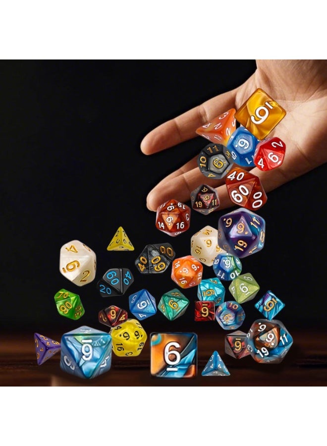 QMay DND Dice Set - 20x7 (140 Pieces) Polyhedral Dice, 20 Colors D&D Dice for Dungeons and Dragons Tabletop Role-Playing Games with 1 Drawstring Bag - Image 2