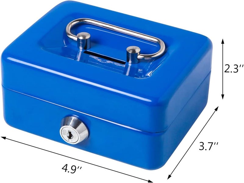 Decaller Small Cash Box with Lock and Slot, Locking Money Box, Metal Coin Piggy Bank for Adults and Kids - Image 3