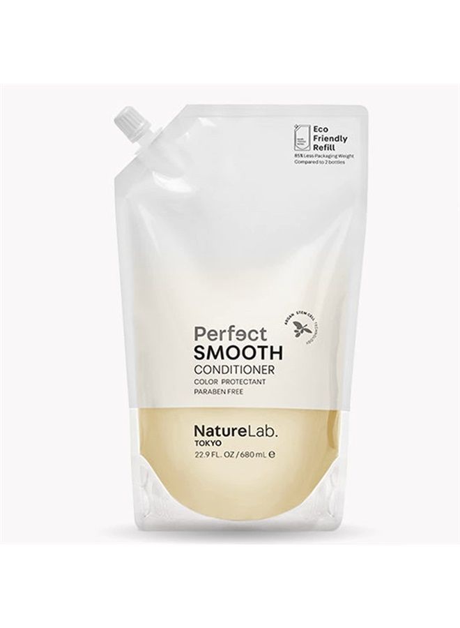 NatureLab. TOKYO Perfect Smooth Conditioner: Eco-Friendly Refill Pouch: Lightweight Moisturizing Conditioner for Smoother Frizz-Free Hair I 22.9 FL OZ / 680ml - Image 1