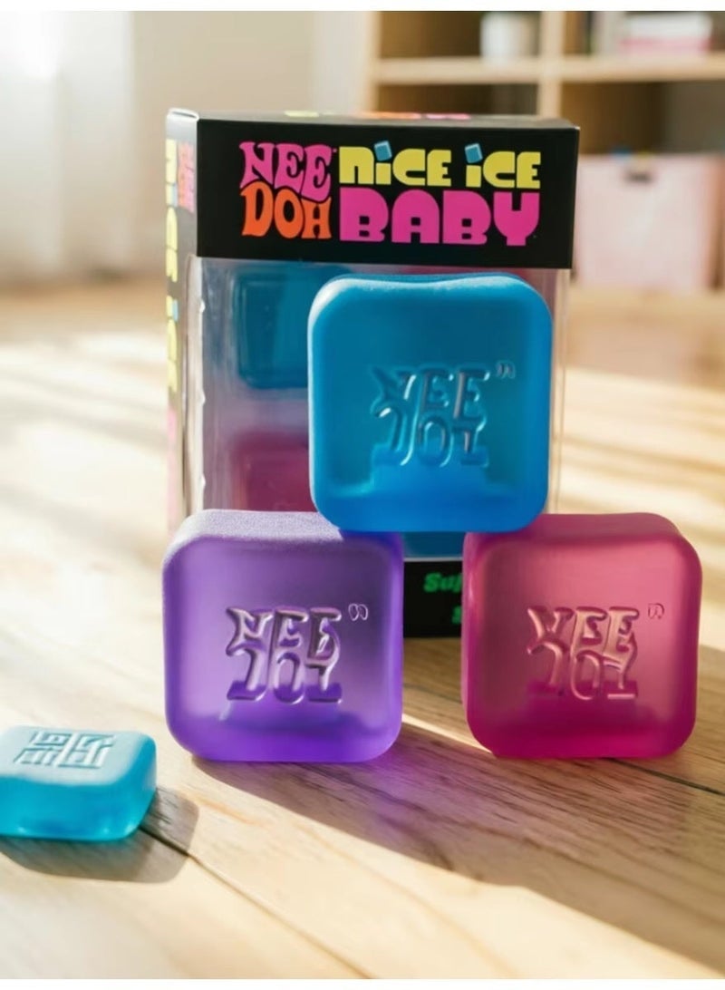 Needoh Nice Ice Baby Squishy Cubes, 4-Pack Stress Relief Ice Cube Fidget Toys, Super Solid Squeeze Toys for Kids & Adults - Image 4