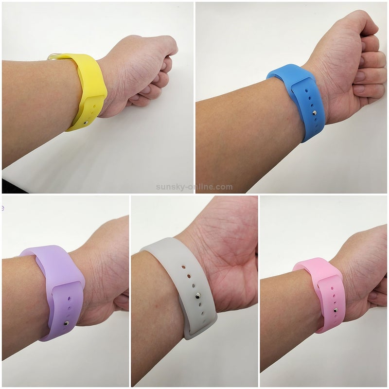 Pure Color Silicone Watch Band For Apple Watch Ultra 49mm&Watch Ultra 2 49mm / Series 10 46mm / 9&8&7 45mm / SE 3&SE 2&6&SE&5&4 44mm / 3&2&1 42mm(Pink)