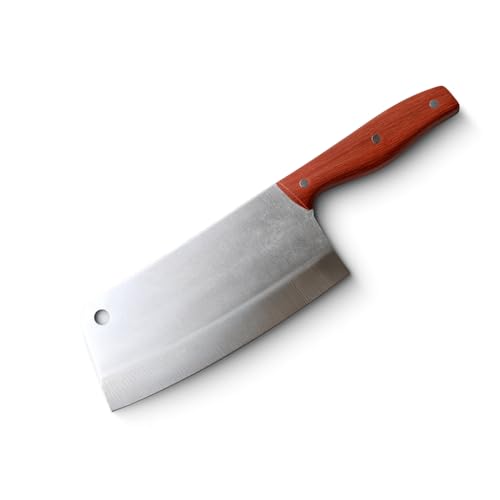 Machado High Carbon Stainless Steel Cleaver/Butcher Knife Rivet Fixed Full Tang Handle for Cutting Chopping Slicing Vegetables, Fish, Meat for Kitchen, Hotel, Restaurants - Image 1