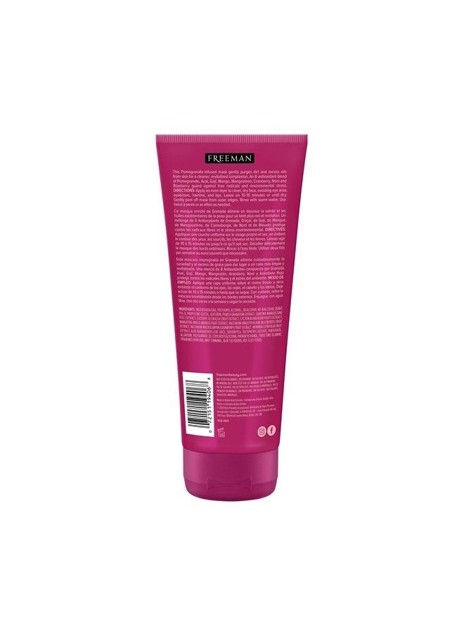 Cleansing Pomegranate Peel-Off Gel Facial Mask, Shrinks Pores, Purifies Skin, Made With 8 Different Antioxidants, Protects Skin, 6 fl. oz./175 ml Tubes