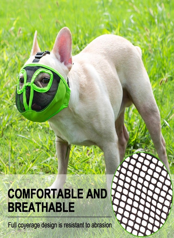 JYHY Short Snout Dog Muzzles- Adjustable Breathable Mesh Bulldog Muzzle for Biting Chewing Licking Grooming Dog Mask,Green M - Image 5
