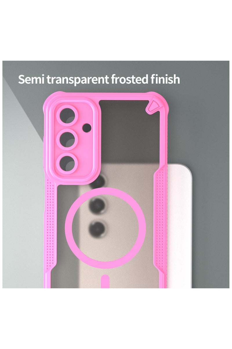 Cover For Samsung Galaxy A16 5G Armor Glaze MagSafe Magnetic Phone Case Raised edges around the screen and camera lens help prevent scratches - Pink - Image 4