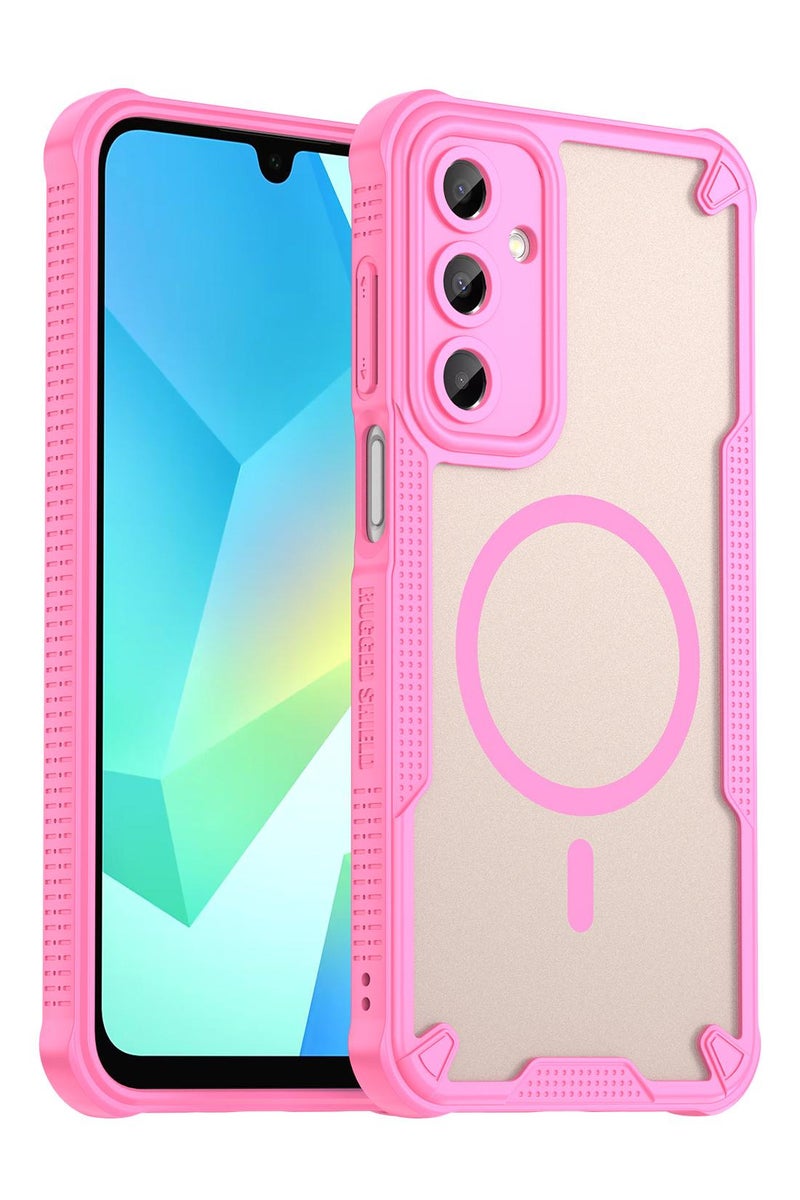 Cover For Samsung Galaxy A16 5G Armor Glaze MagSafe Magnetic Phone Case Raised edges around the screen and camera lens help prevent scratches - Pink - Image 1