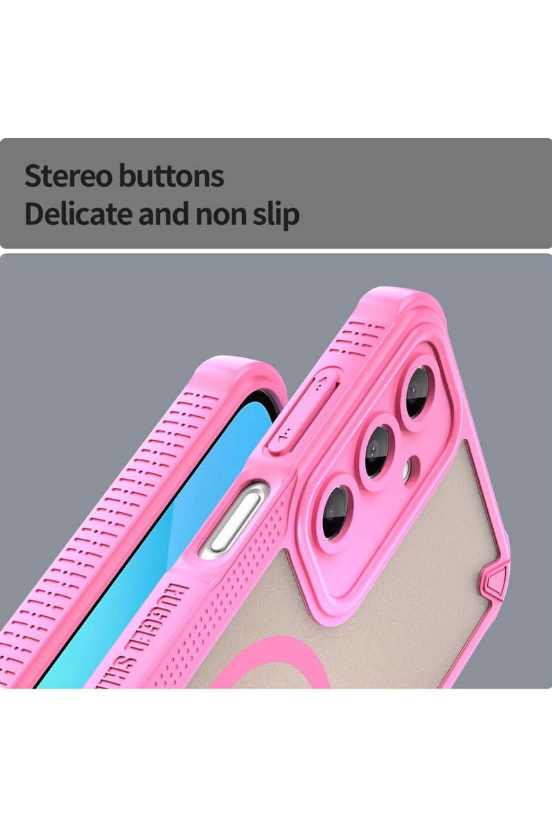 Cover For Samsung Galaxy A16 5G Armor Glaze MagSafe Magnetic Phone Case Raised edges around the screen and camera lens help prevent scratches - Pink - Image 5