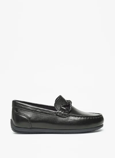 سيد دوتشيني Boys Solid Slip-On Moccasins with Textured Trim
