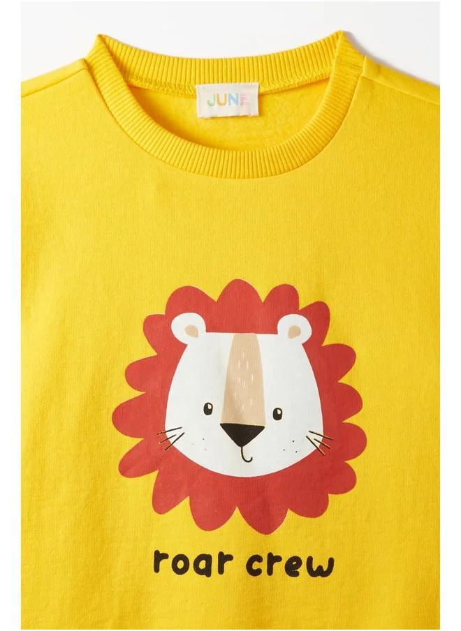 جون June Kids Printed Sweatshirt Yellow