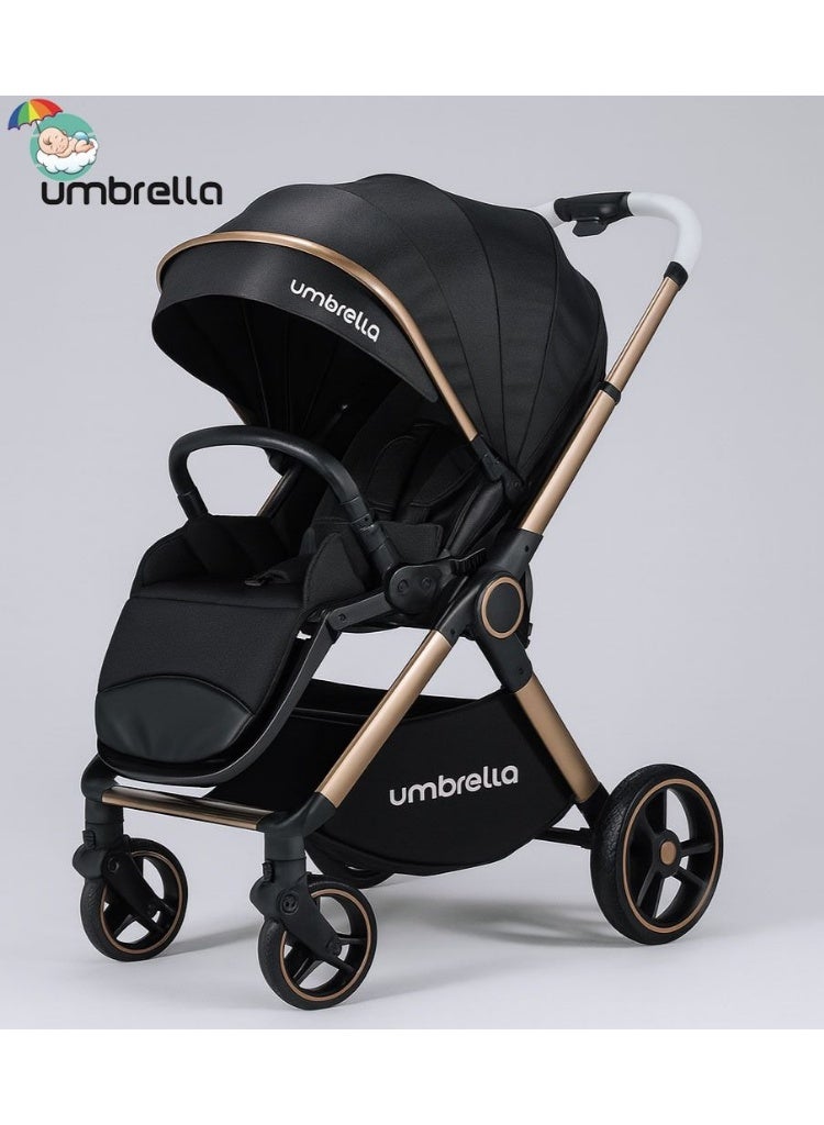 امبريلا عربيه اطفال أمبريلا 17pro max الكرسي قابل للتعديل في الاتجاهيين عاليه الجوده -اسود