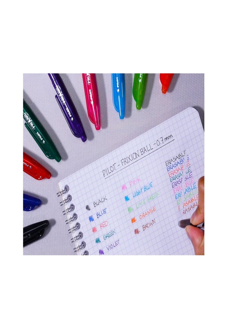 PILOT قلم حبر جاف قابل للمسح 4 قطع 0.7 مم حبر أسود - Image 3