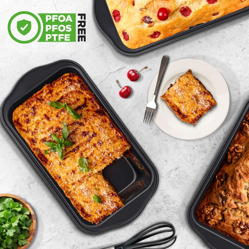 NutriChef Loaf Pans Set of 6 | Non-Stick Premium Bread Pans Quick & Even Heat Distribution | Oven Safe To 450 F | No PFOA, PFOS & PTFE | Food Grade Carbon Steel | 11.61 x 5.98 x 2.56 Inches (Black) - Image 4