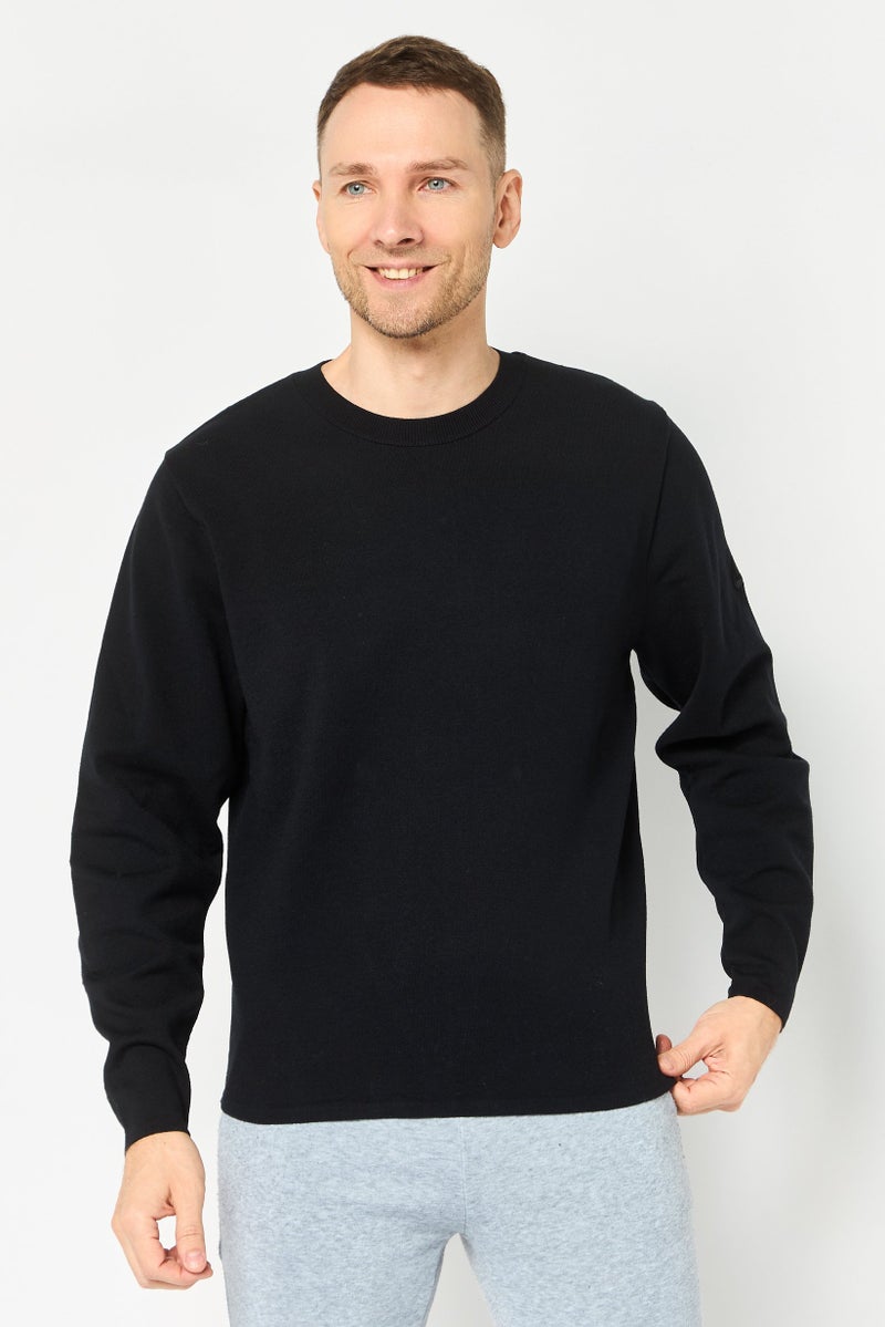 Nike سويت شيرت نايك × تيك باك للرجال بأكمام طويلة وقبة دائرية، أسود - Image 1