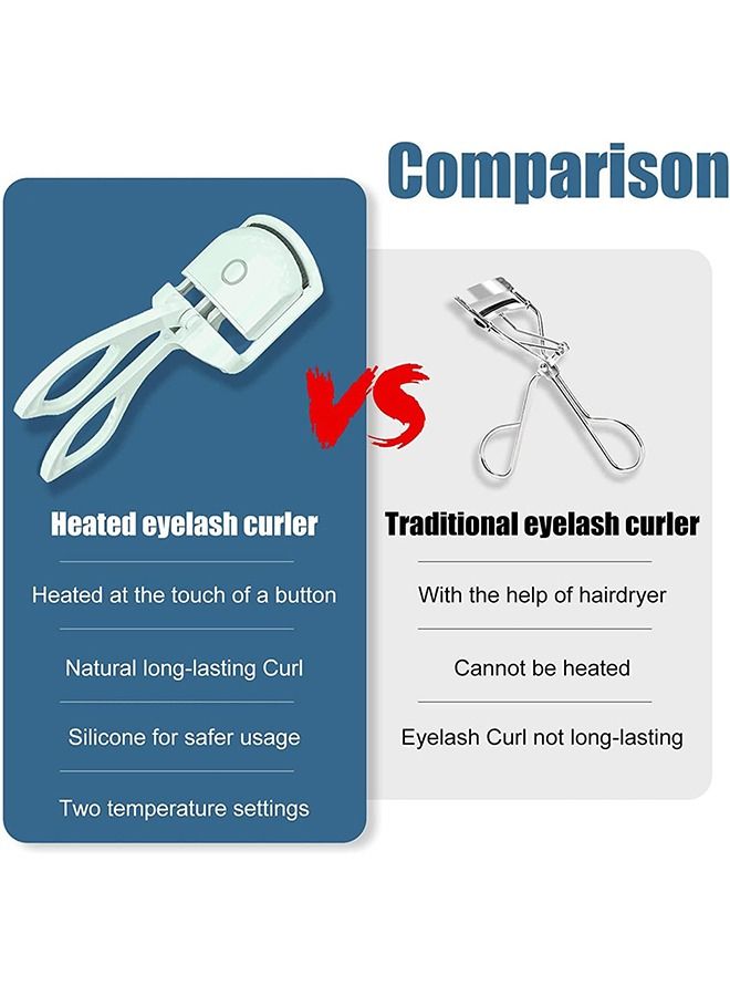 Generic Heated Eyelash Curler Rechargeable Electric Eyelash Curler with Silicone Heating Pads - Image 4