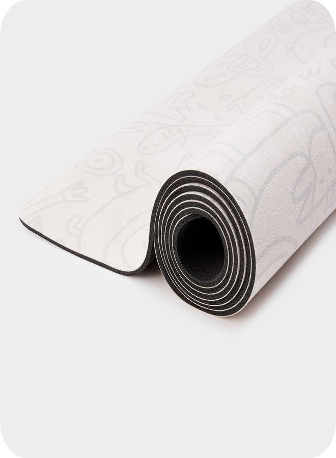 WeGym Yoga Mat, 4mm Cushioned Exercise Mat for Yoga, Pilates, Home Workouts - Anti Slip Polyester Suede Yoga Mat with Carrying Strap, Stone Graffiti - Image 3