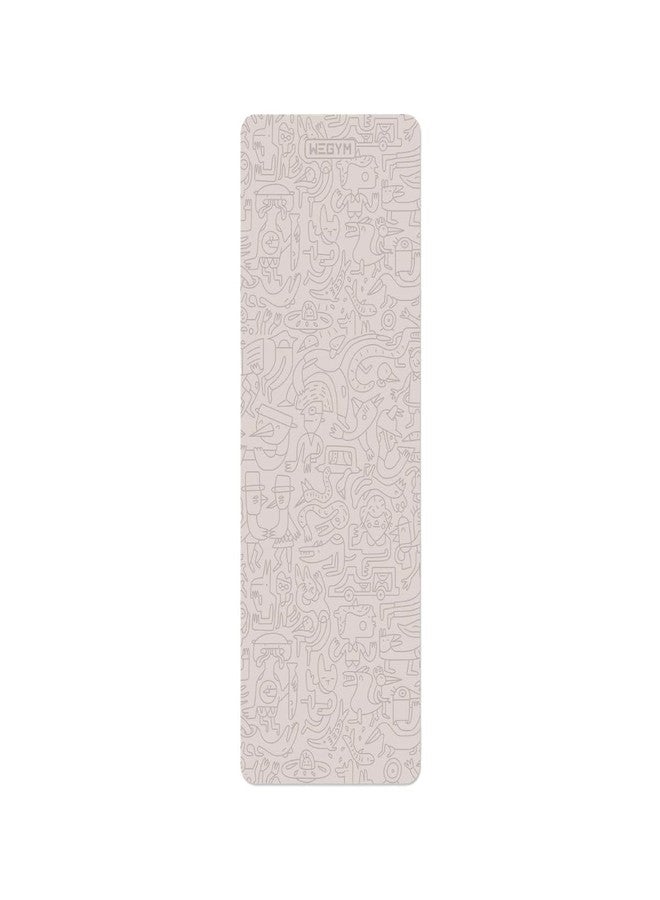 WeGym Yoga Mat, 4mm Cushioned Exercise Mat for Yoga, Pilates, Home Workouts - Anti Slip Polyester Suede Yoga Mat with Carrying Strap, Stone Graffiti - Image 1