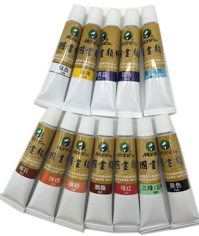 Easyou Marie's Chinese Painting Color Tubes Big Size Watercolor Set Pigment 12ml*12colors - Image 2