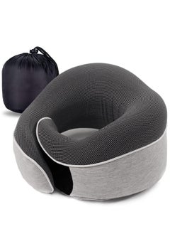 Travel Neck Pillow, U Shaped Support Pillow with Storage Bag, Pure Memory Foam Neck Pillow for Chair, Car, Airplane