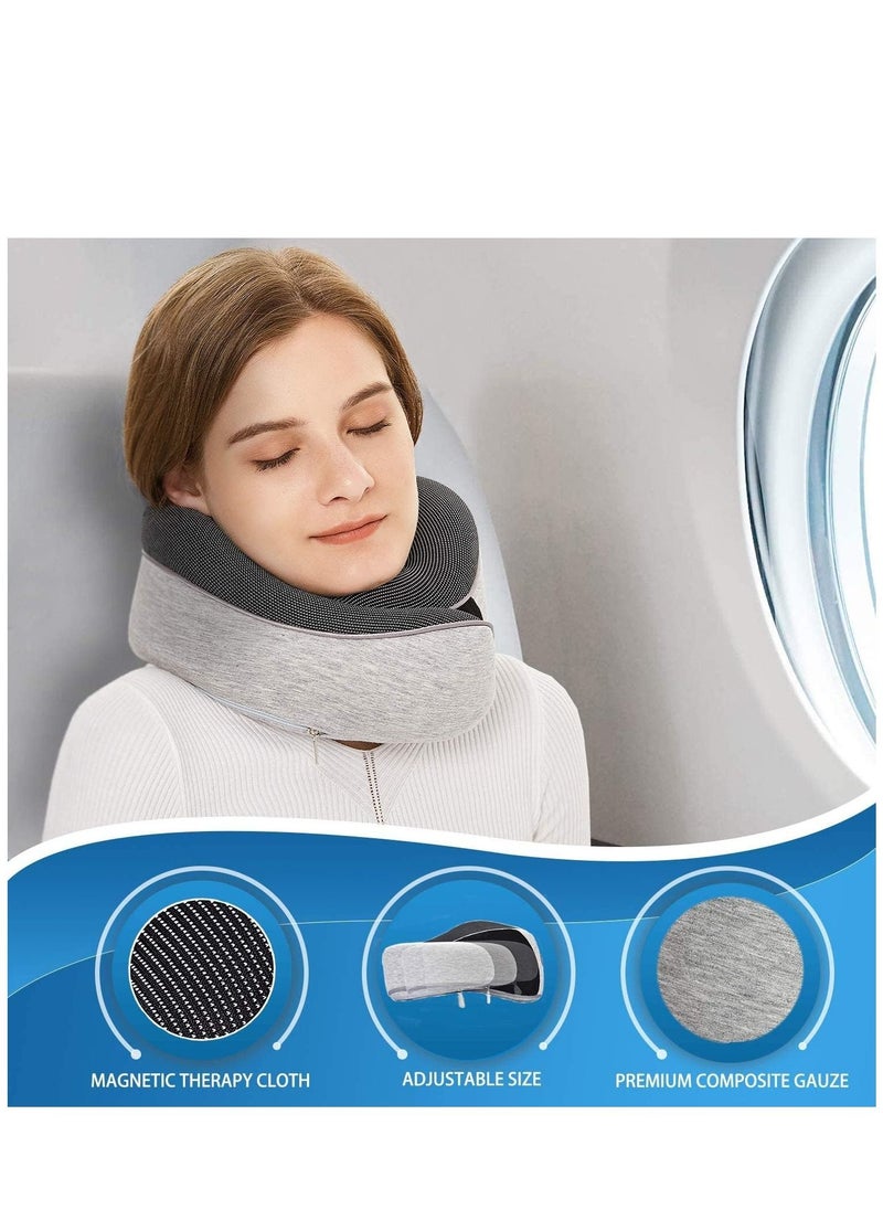 Arabest - Travel Neck Pillow, U Shaped Support Pillow with Storage Bag, Pure Memory Foam Neck Pillow for Chair, Car, Airplane - Image 1