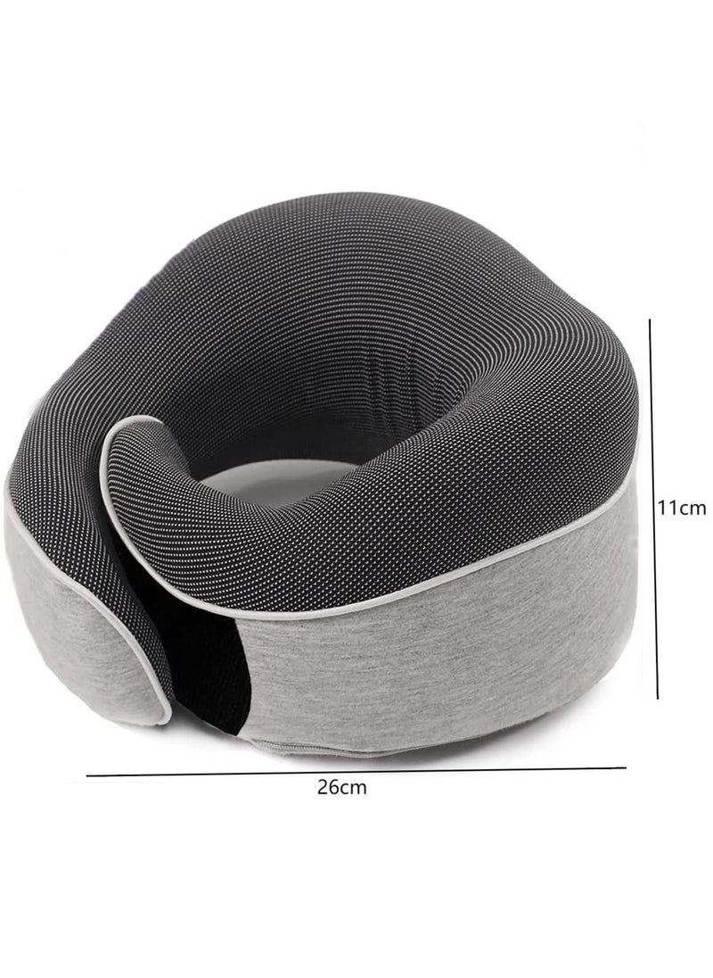 Arabest - Travel Neck Pillow, U Shaped Support Pillow with Storage Bag, Pure Memory Foam Neck Pillow for Chair, Car, Airplane - Image 1