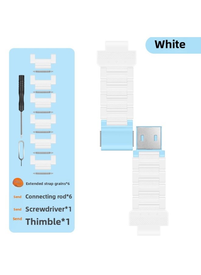 Generic - For Genius Phone Watch Z9 Strap Z10/d2/z8 Magnetic Flash Buckle Upgrade Z9 Replacement Strap Z6pro-Color:White-Specifications:Model: D2/q1a/y8/q2a/d2a [free Disassembly And Assembly Tools] - Image 1