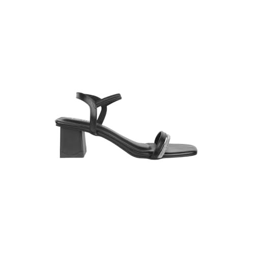 Metro Women Black Block Heel Embellished Lifestyle Fashion Sandal UK/6 EU/39 (40-287) - Image 4