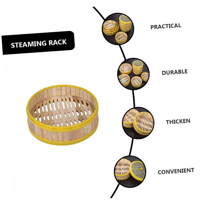 Adjustable Height Bamboo Steamer 2PCS Set for Dumplings Eggs Pastries Home Cooking - Image 4