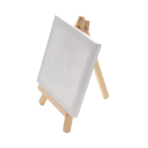 GOLD LEAF Mini 11x11cm Canvas Painting Set with Wooden Desktop Easel – 5Pcs Small Blank Canvas with Easel Stand for Kids & Adults – Ideal for Art, Drawing & DIY Crafts,Beginners & Artists - Image 2