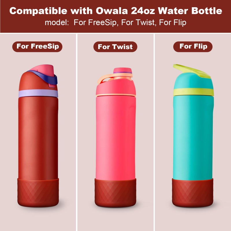 Beonsky Silicone Boot for Owala Water Bottle 24 oz, Anti-Slip Protective Sleeve for FreeSip/Twist/Flip Stainless Steel Water Bottles Accessories - Image 2