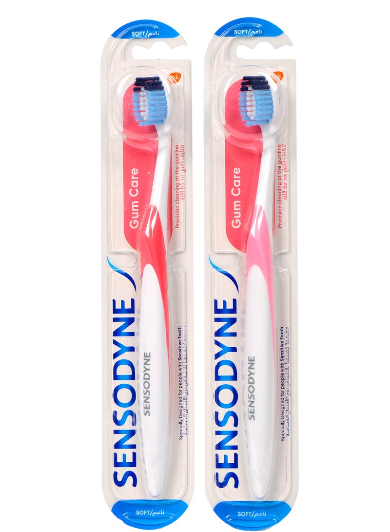 Sensodyne Sensodyne Gum Care Tooth Brush For Sensitive Teeth-Soft  (1+1) Multi Color