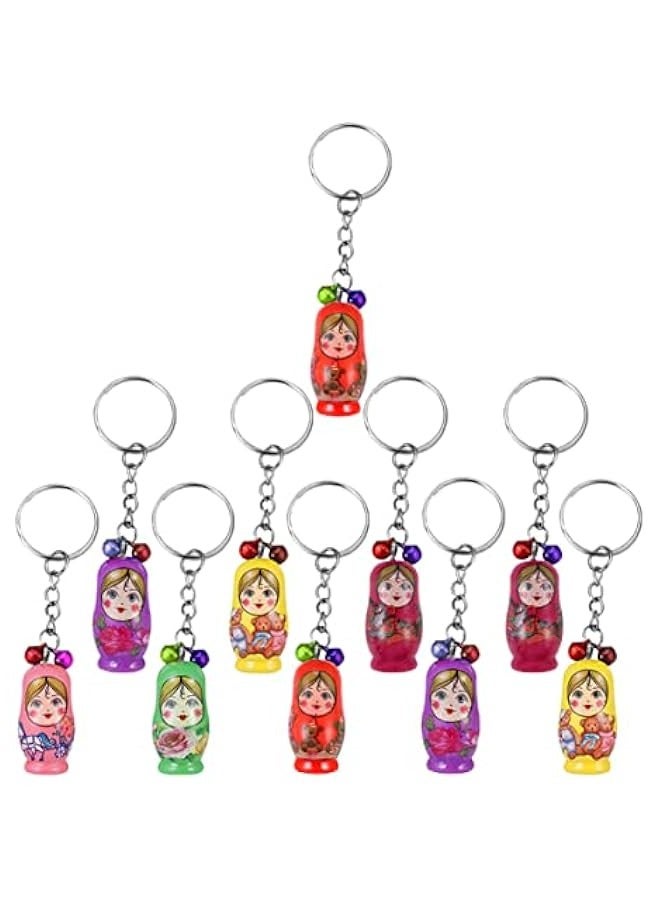 36pcs Key Chain Russian Doll Keychains Dolls Girls Russian Stacking Toys Miniature Babushka Doll Mobile Phone Charm Pendant Cute Keychain Toy for Kids Wooden Key Ring Ska Car Child  - Image 1