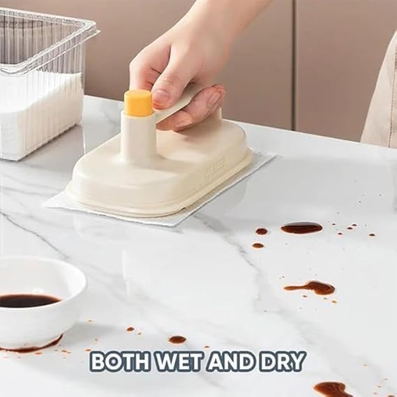 vaughn Disposable Magic Brush Wipes Cleaning Brush with Handle, Replaceable Magic Brush Cleaning Cloth, Cleaning Brush with Tissue Paper and Velcro for Kitchen Bathroom(with 50 pcs Tissue) - Image 4