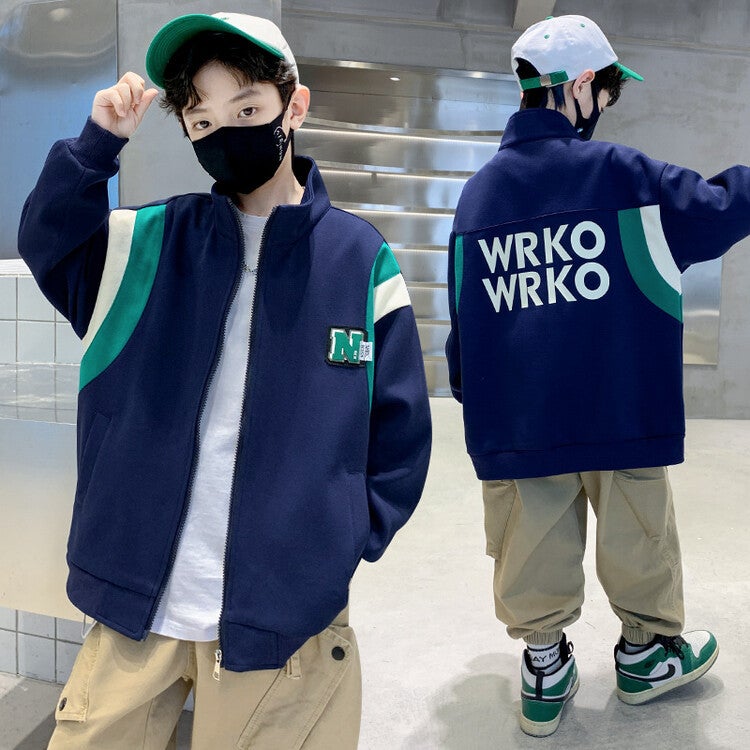 Boys' Jacket Style For Older Children, Boys' Autumn Sports Jacket Top, Children'S Autumn Fashion - Image 5