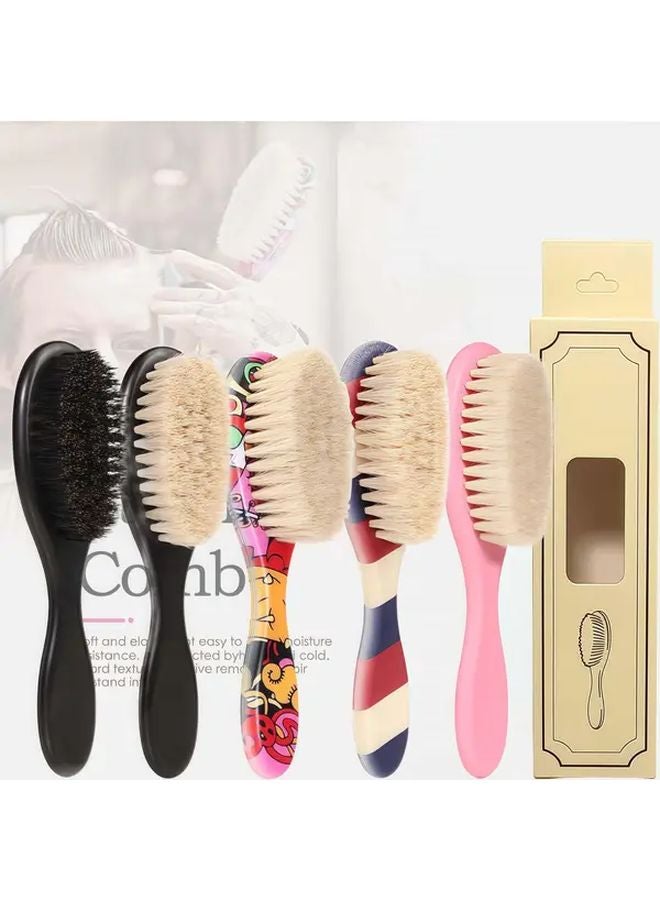 Graffiti White Beard Brush For Men Styling With Stiff Bristles And Comfortable Striped Handle - Image 2