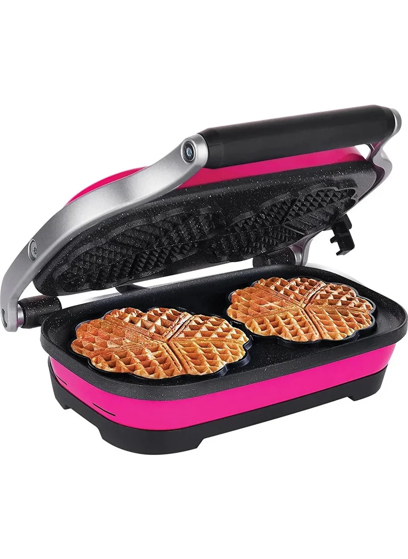 Aksu Vintage Double Waffle Maker Pink