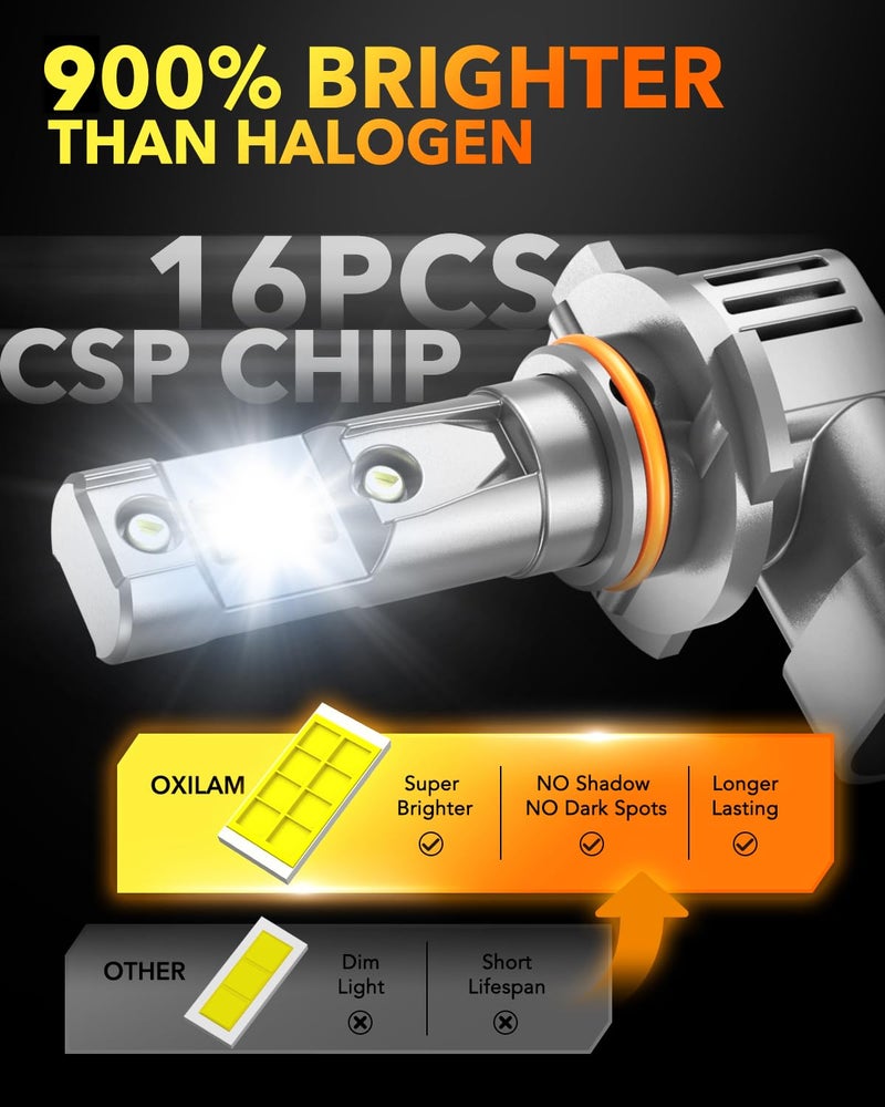 OXILAM H11 9005 Light Bulbs Combo, 86000 Lumens 900% Brighter 6500K Cool White Light, 1:1 Size 9005/HB3 H11/H9/H8 Automotive Light Bulbs, IP68 Waterproof, Pack of 4 - Image 2