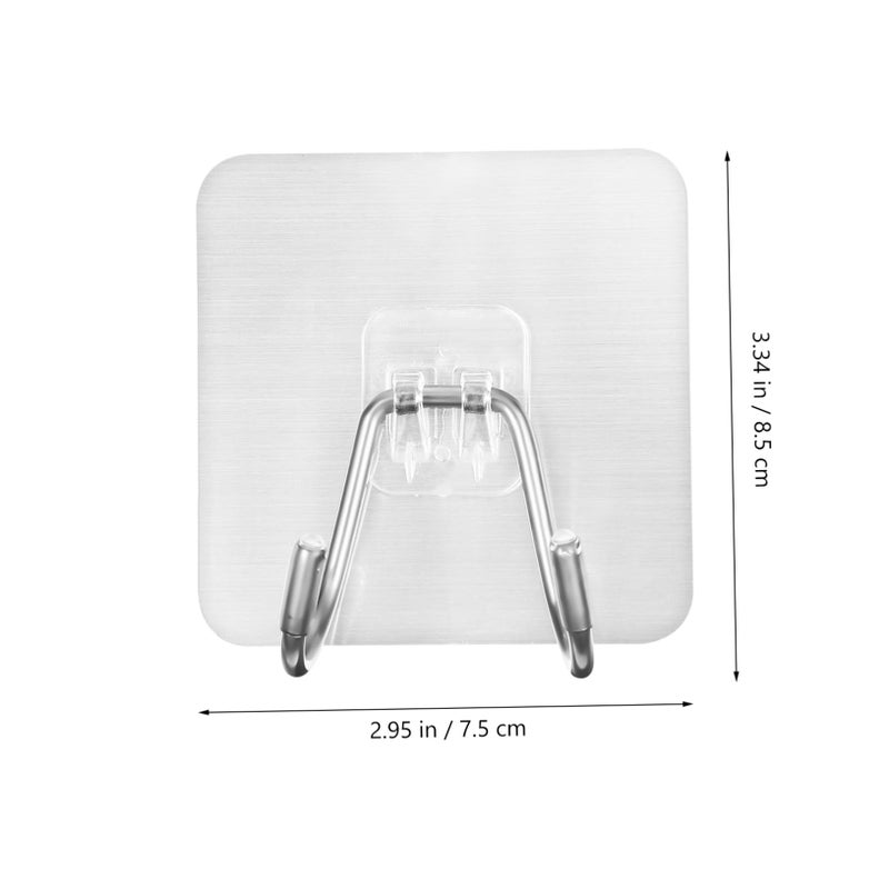 5Pcs Heavy Duty Stainless Steel Adhesive Hooks for Wall Kitchen Bathroom Bedroom - Image 5
