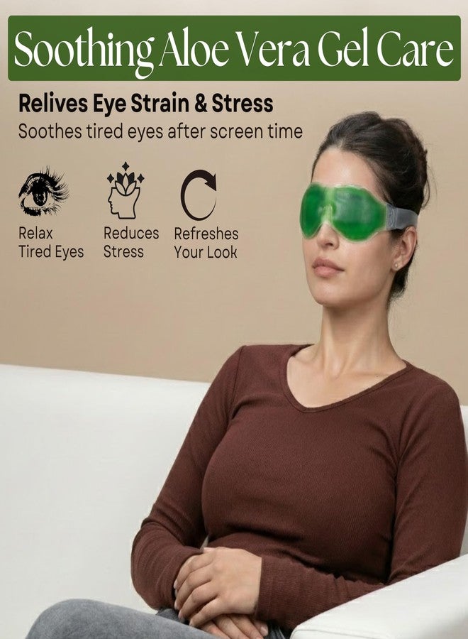 Veentus Beauty Aloe Vera Cool Gel Eye Mask Summer Ice Cooling Sleeping Mask for Eye Patches Remove Dark Circles Fatigue Cool Eyes Patch Pads Eye Care (Pack of 5 Pis) - Image 4