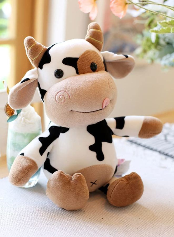 Lovely Cow Cartoon Animal Cattle Soft Eco-friendly Cotton Stuffed Plush Doll, Soft Fluffy Friend Hugging Cushion - Present for Every Age and Occasion, 30cm - Image 3