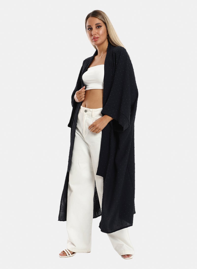 belle Slip On Long Sleeves Self Patterned Cardigan - Image 2