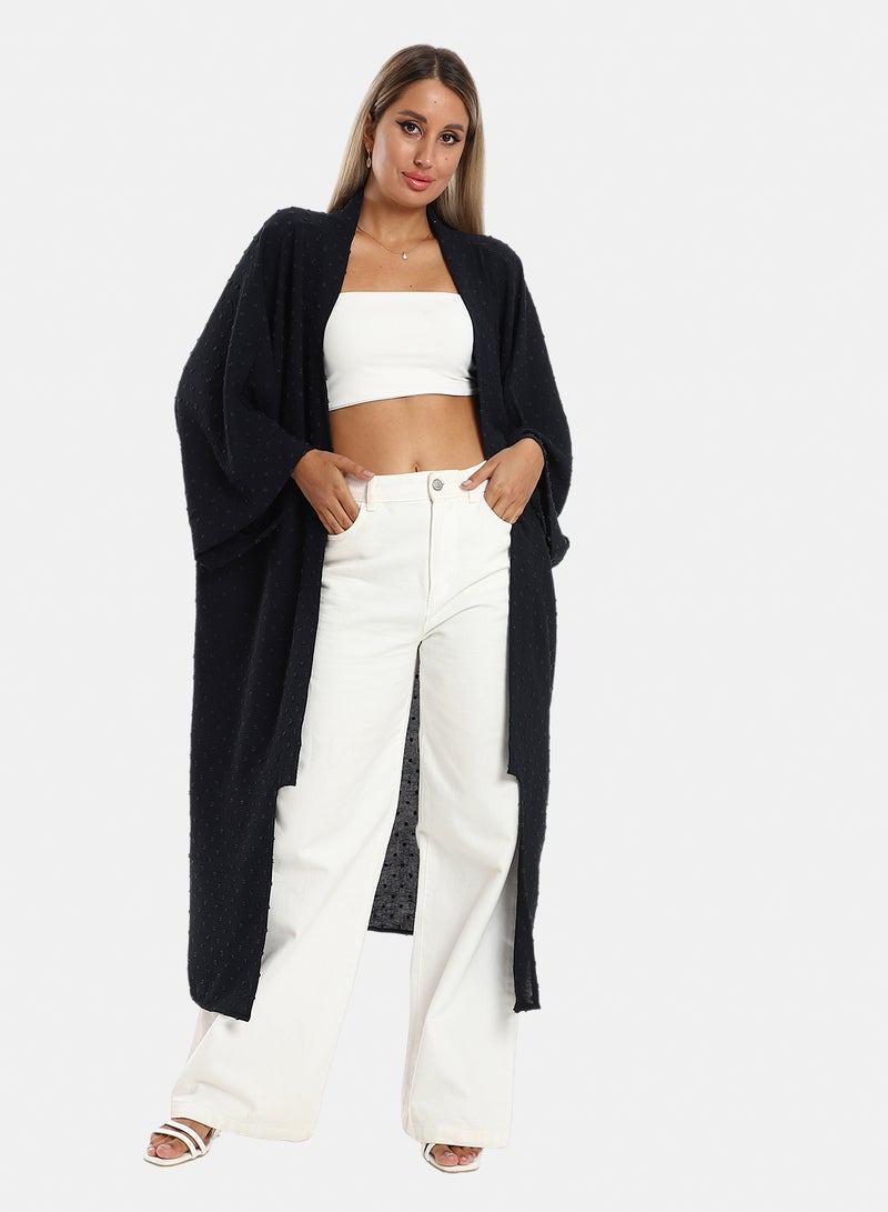 belle Slip On Long Sleeves Self Patterned Cardigan - Image 1