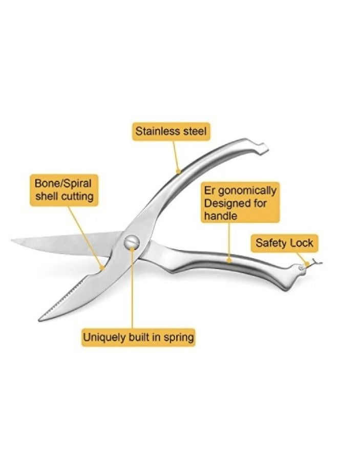 إيزي لايف مقص مطبخ للدواجن شديد التحمل، مقصات مطبخ متعددة الأغراض، مقصات شواء لحم السمك  - Image 3