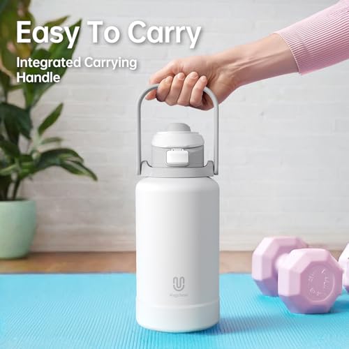 magcheer 64oz Insulated Magnetic Water Bottle - Stainless Steel Vacuum Flask with MagSafe Compatible Phone Holder Keeps Drinks Cold for 24 Hours Water Jug for Gym and Outdoor Activities（White) - Image 5