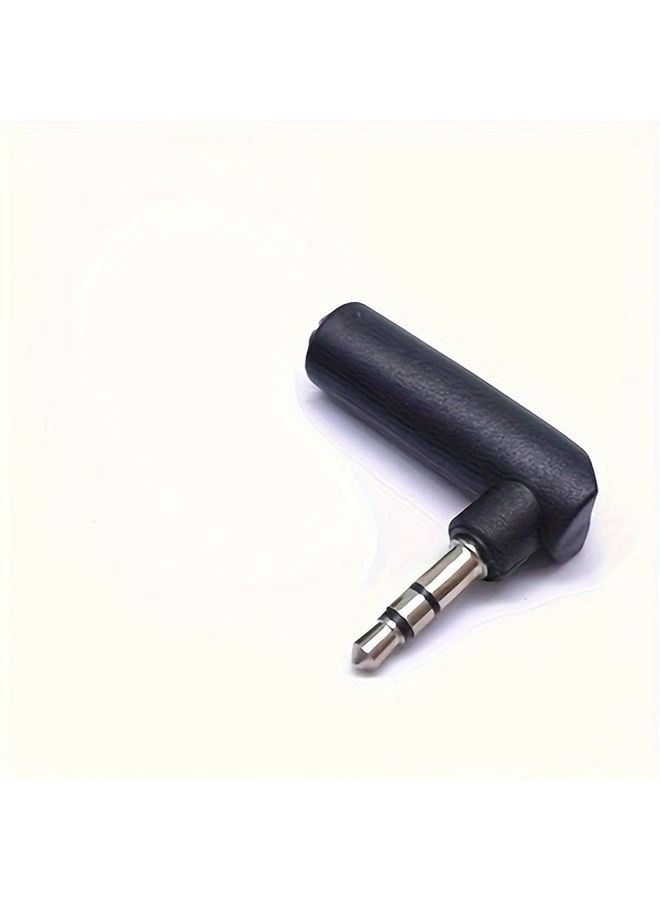 Nickel Plated 3.5mm Male To Female Stereo Audio Extension Adapter L Shaped Headphone Jack - Image 3