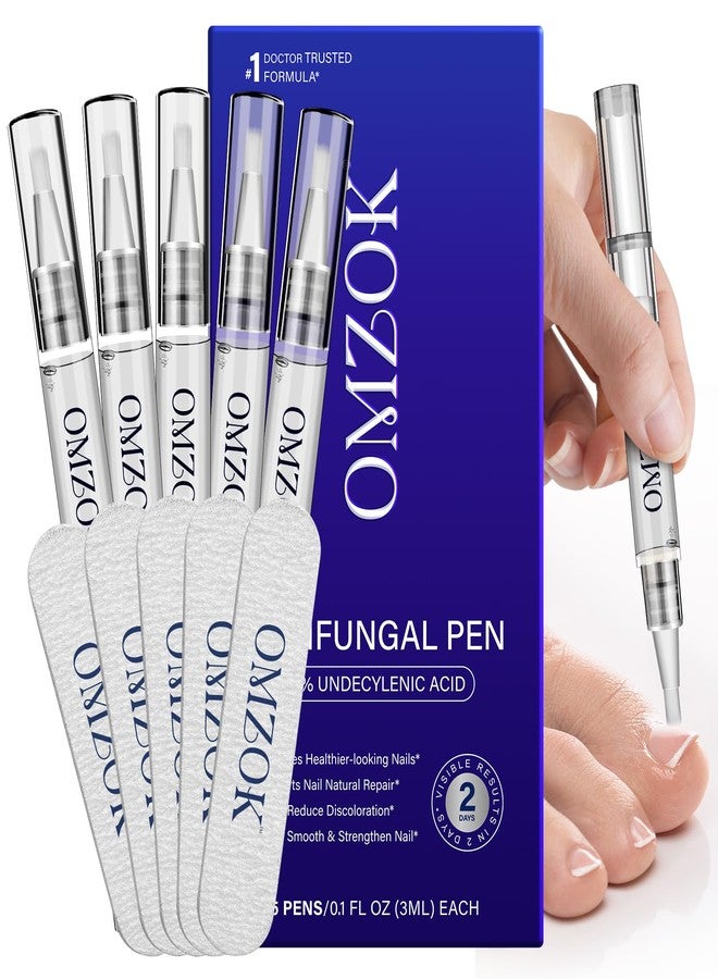 OMZOK Toenail Fungus Pen - 25% Undecylenic Acid, Tea Tree Oil - Toenail Fungus Treatment Extra Strength for Toe Nail Repair Pen for Damaged Nails, Foot Fungal Nail Treatment for Fungi Funginail - 5pcs - Image 1