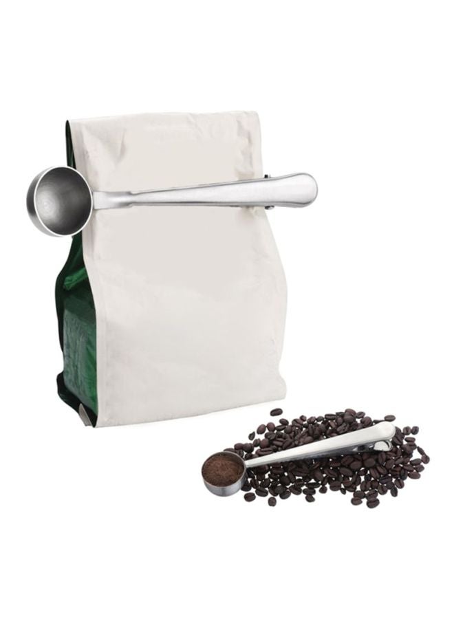 Stainless Steel Coffee Spoon with Clip Silver 18 by 4 by 4 Centimeters - Image 2