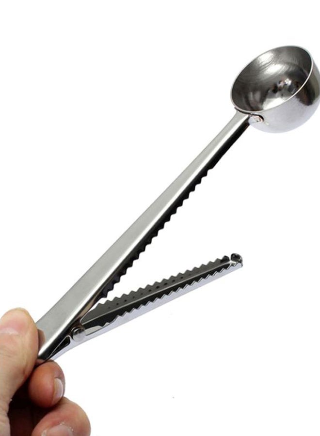 Stainless Steel Coffee Spoon with Clip Silver 18 by 4 by 4 Centimeters - Image 3
