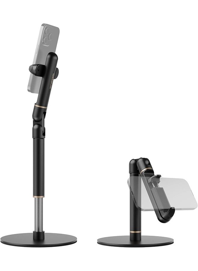 Neewer NEEWER Basics Cell Phone Stand for Desk, Adjustable Phone Holder Clamp with Weighted Metal Base, Office Table Phone Mount Compatible with iPhone 16 15 Pro Max Plus Samsung for Video Recording  - Image 1