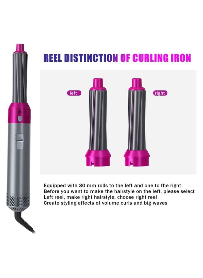 5 In 1 Hair Curler Rotating Hair Dryer Hair Straightener Comb Curling Brush 5 interchangeable barrels, 3 adjustable modes, 30S heating, - Image 4